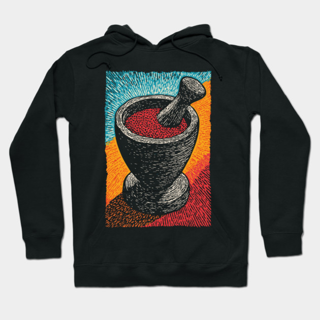 Mortar and Pestle Art | Vintage Apothecary Style Hoodie by TuncGK