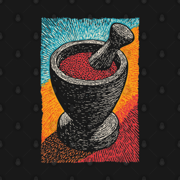 Mortar and Pestle Art | Vintage Apothecary Style by TuncGK