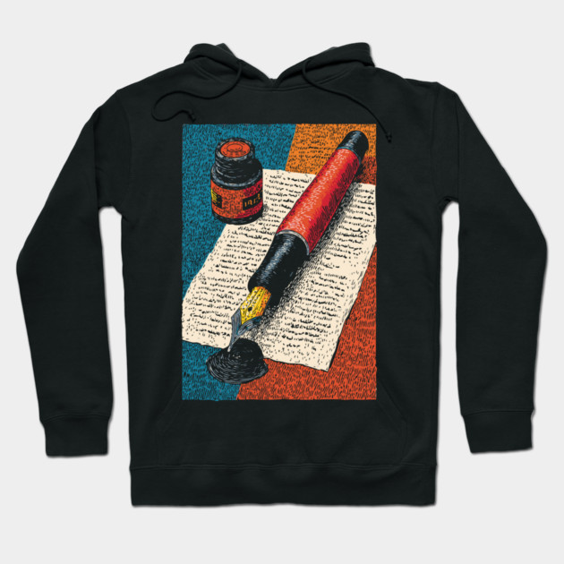 Vintage Fountain Pen | Dark Academia Writer Art Hoodie by TuncGK