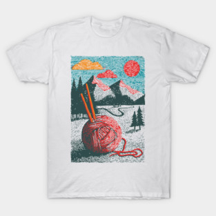 Mountain View Knitting | Outdoorsy Fiber Art T-Shirt