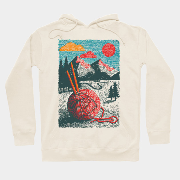 Mountain View Knitting | Outdoorsy Fiber Art Hoodie by TuncGK