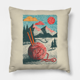 Mountain View Knitting | Outdoorsy Fiber Art Pillow
