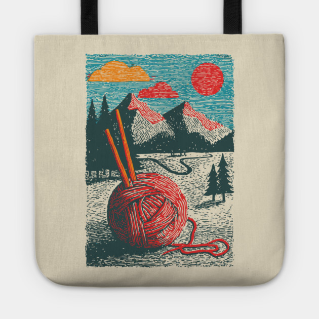 Mountain View Knitting | Outdoorsy Fiber Art Tote by TuncGK