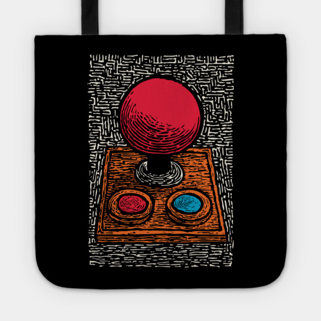 Retro Arcade Joystick | Vintage 80s Gamer Art Tote by TuncGK