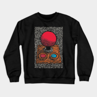 Retro Arcade Joystick | Vintage 80s Gamer Art Crewneck Sweatshirt