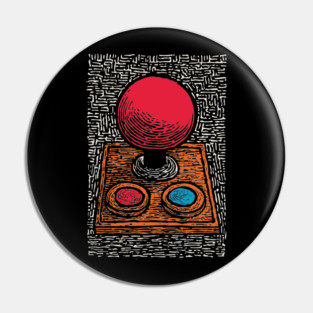 Retro Arcade Joystick | Vintage 80s Gamer Art Pin