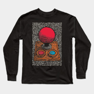 Retro Arcade Joystick | Vintage 80s Gamer Art Long Sleeve T-Shirt