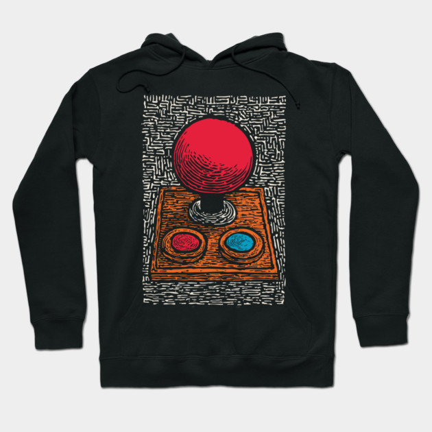 Retro Arcade Joystick | Vintage 80s Gamer Art Hoodie by TuncGK