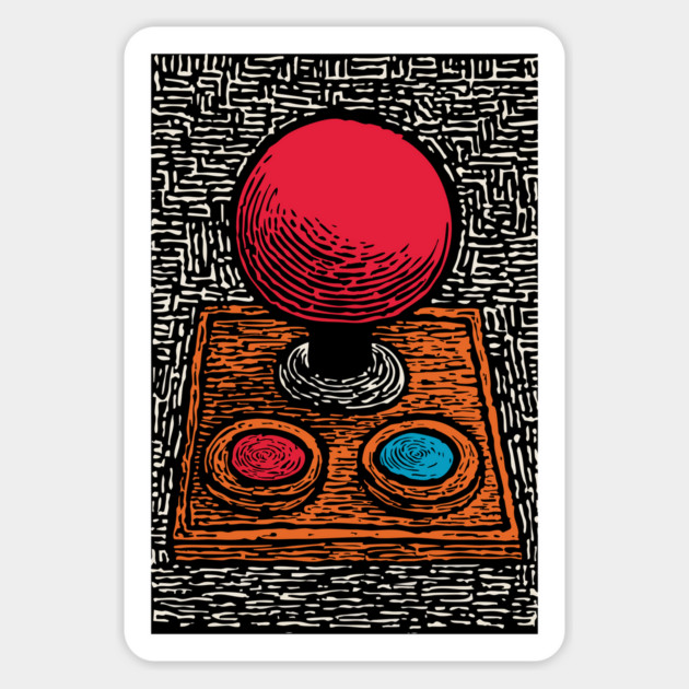 Retro Arcade Joystick | Vintage 80s Gamer Art Magnet by TuncGK