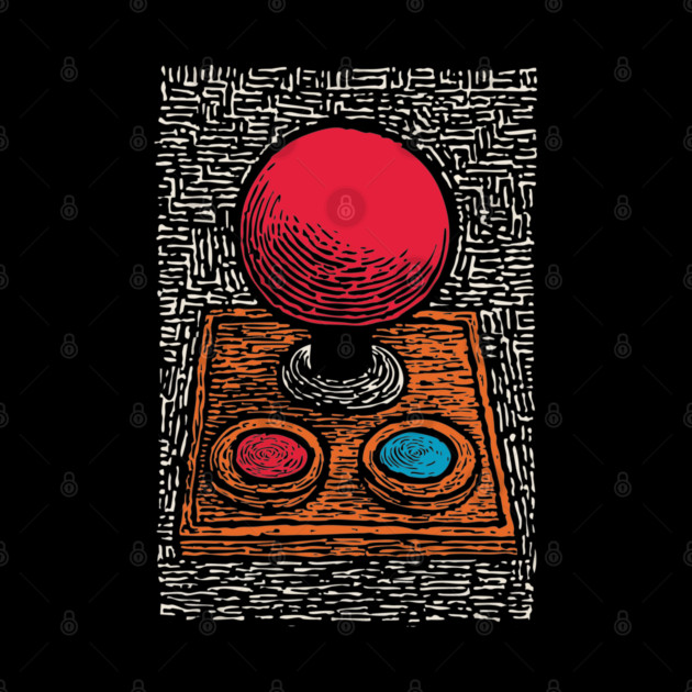 Retro Arcade Joystick | Vintage 80s Gamer Art by TuncGK
