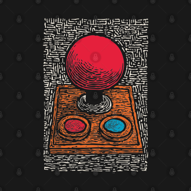 Retro Arcade Joystick | Vintage 80s Gamer Art by TuncGK