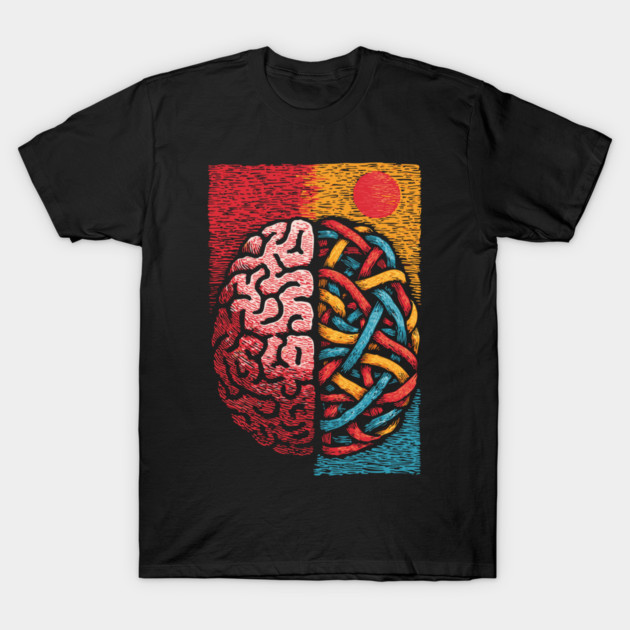 Left Brain Right Brain | Logic and Creativity Art T-Shirt by TuncGK