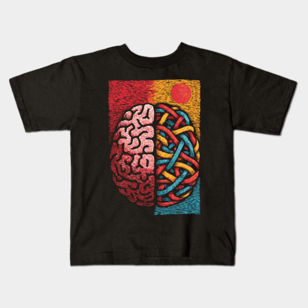 Left Brain Right Brain | Logic and Creativity Art Kids T-Shirt by TuncGK