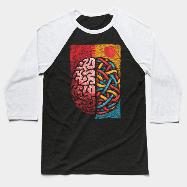 Left Brain Right Brain | Logic and Creativity Art Baseball T-Shirt by TuncGK