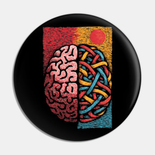 Left Brain Right Brain | Logic and Creativity Art Pin