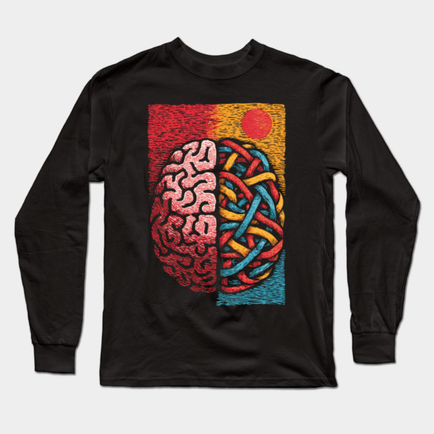 Left Brain Right Brain | Logic and Creativity Art Long Sleeve T-Shirt by TuncGK