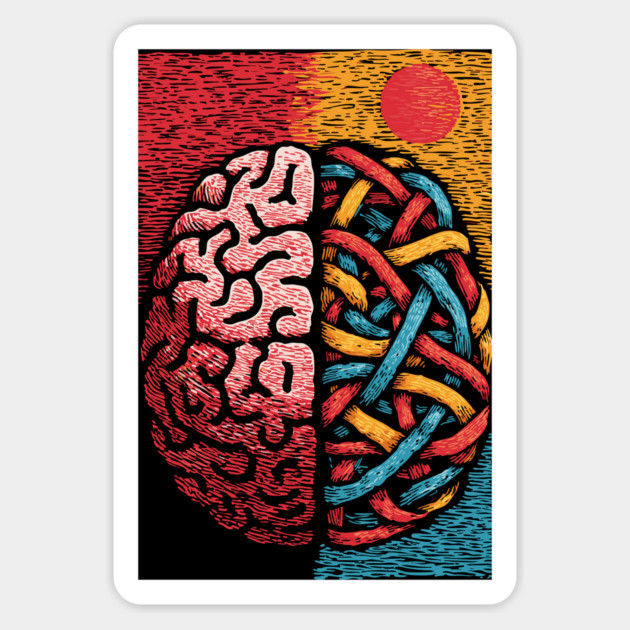 Left Brain Right Brain | Logic and Creativity Art Magnet by TuncGK