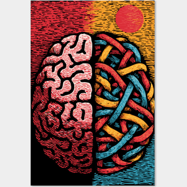 Left Brain Right Brain | Logic and Creativity Art Wall Art by TuncGK