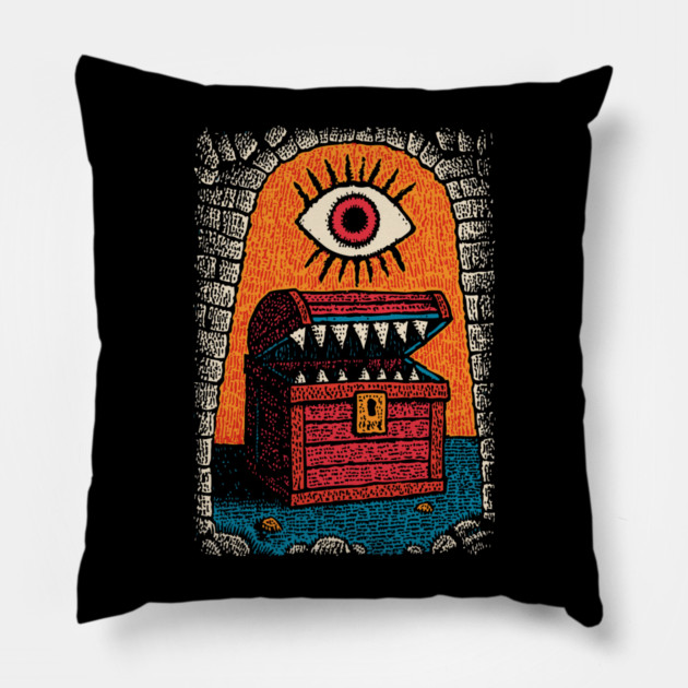 Monster Treasure Chest | Dungeons and Dragons Mimic Pillow by TuncGK