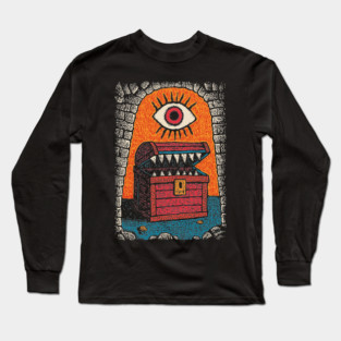 Monster Treasure Chest | Dungeons and Dragons Mimic Long Sleeve T-Shirt