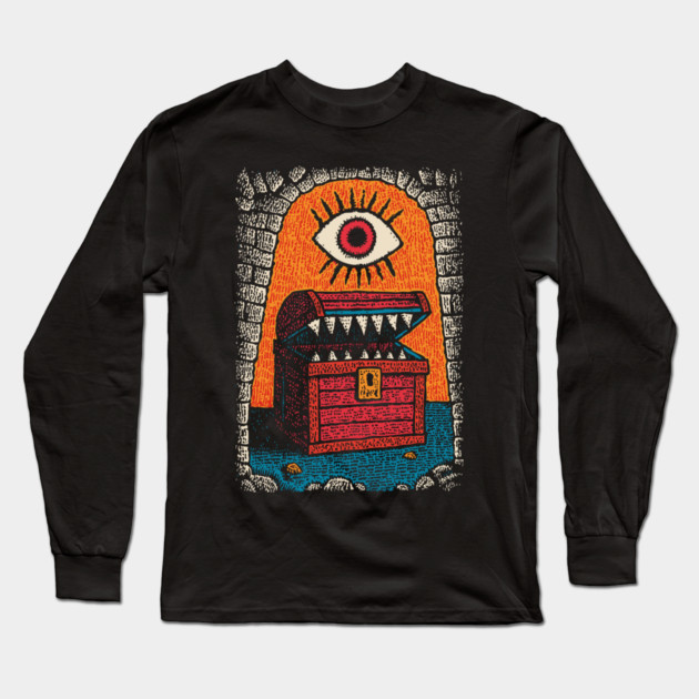 Monster Treasure Chest | Dungeons and Dragons Mimic Long Sleeve T-Shirt by TuncGK