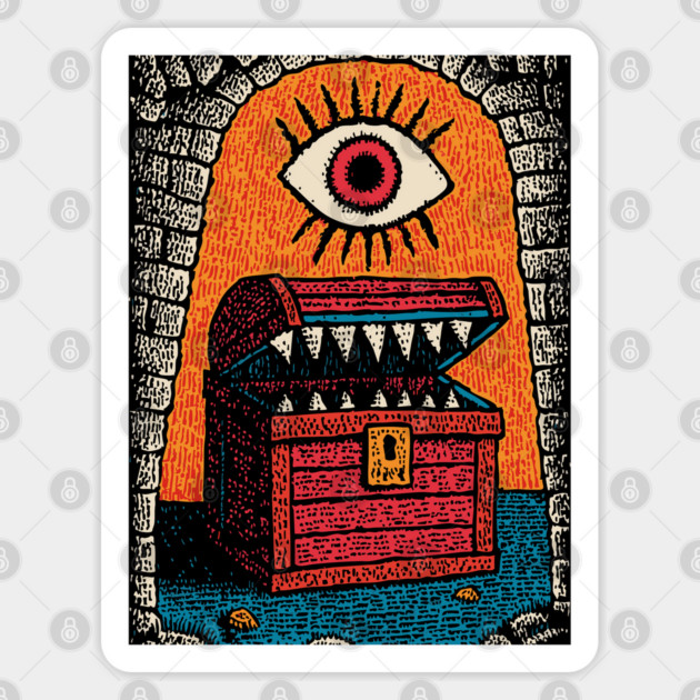 Monster Treasure Chest | Dungeons and Dragons Mimic Sticker by TuncGK