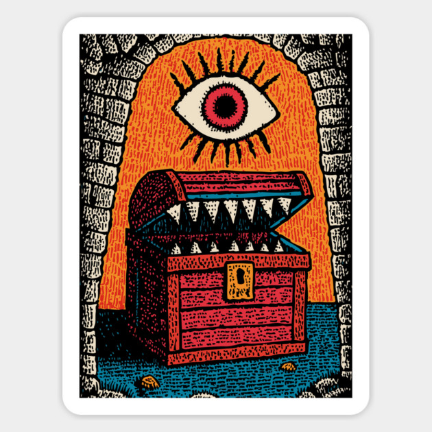 Monster Treasure Chest | Dungeons and Dragons Mimic Magnet by TuncGK