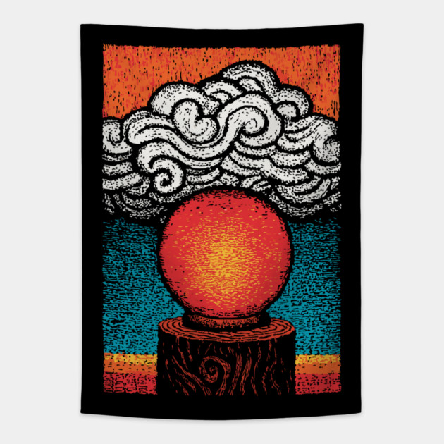 Mystic Crystal Ball | Fortune Teller's Vision Tapestry by TuncGK