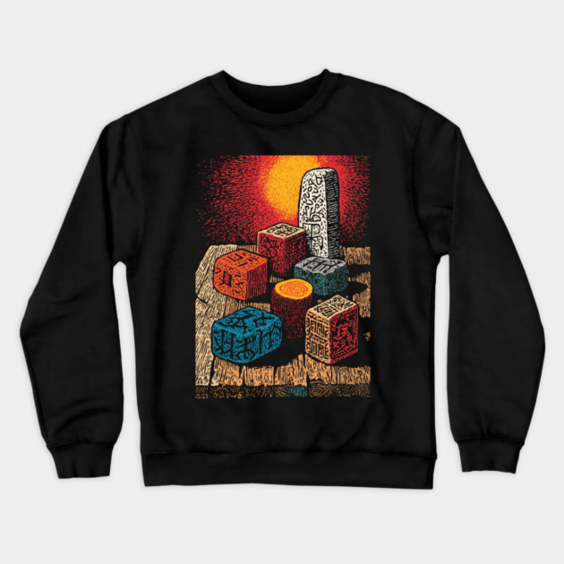 Witchcraft Building Blocks | Vintage Nostalgia Art Crewneck Sweatshirt by TuncGK