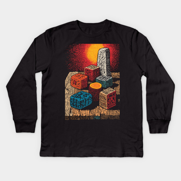 Witchcraft Building Blocks | Vintage Nostalgia Art Kids Long Sleeve T-Shirt by TuncGK
