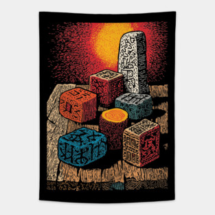 Witchcraft Building Blocks | Vintage Nostalgia Art Tapestry