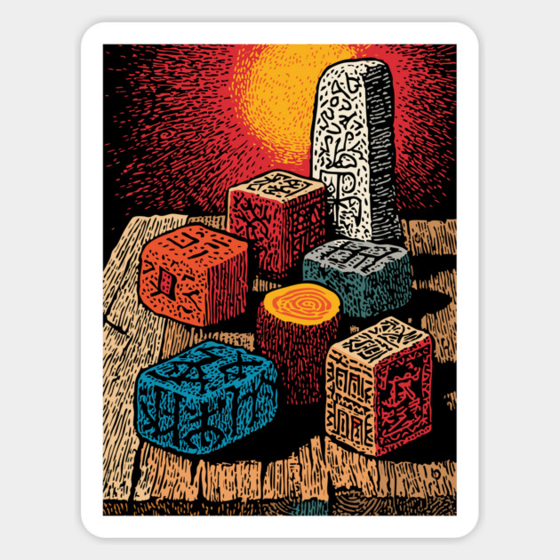 Witchcraft Building Blocks | Vintage Nostalgia Art Magnet by TuncGK