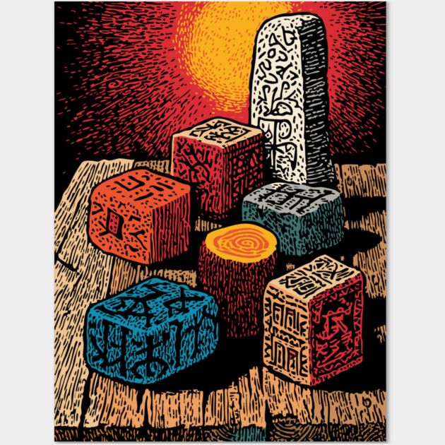 Witchcraft Building Blocks | Vintage Nostalgia Art Wall Art by TuncGK