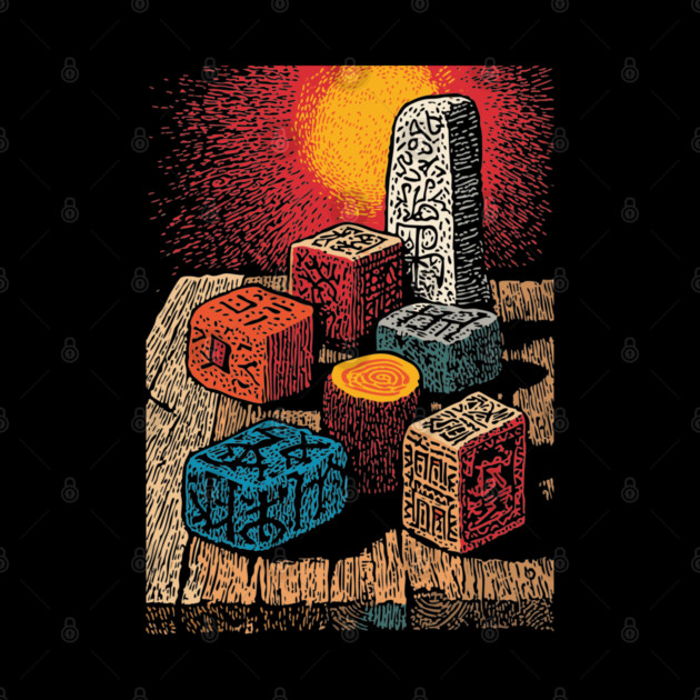 Witchcraft Building Blocks | Vintage Nostalgia Art by TuncGK