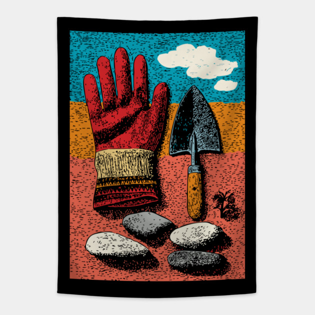 In The Garden | A Plant Parent's Tools Tapestry by TuncGK