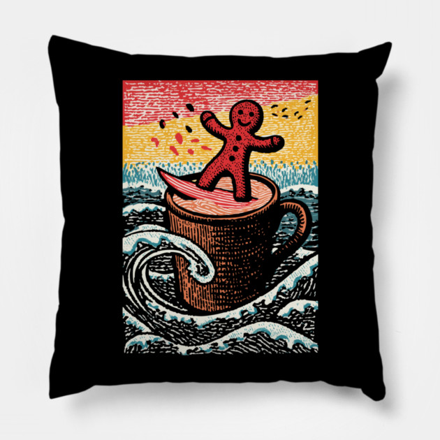 Funny Gingerbread Man | A Perilous Coffee Dip Pillow by TuncGK