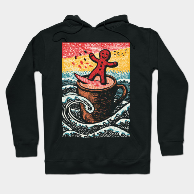 Funny Gingerbread Man | A Perilous Coffee Dip Hoodie by TuncGK