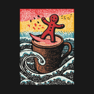 Funny Gingerbread Man | A Perilous Coffee Dip T-Shirt