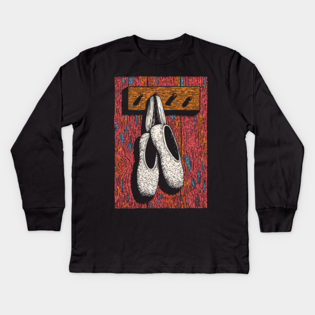 Vintage Ballet Shoes | The Dancer's Dream Kids Long Sleeve T-Shirt by TuncGK