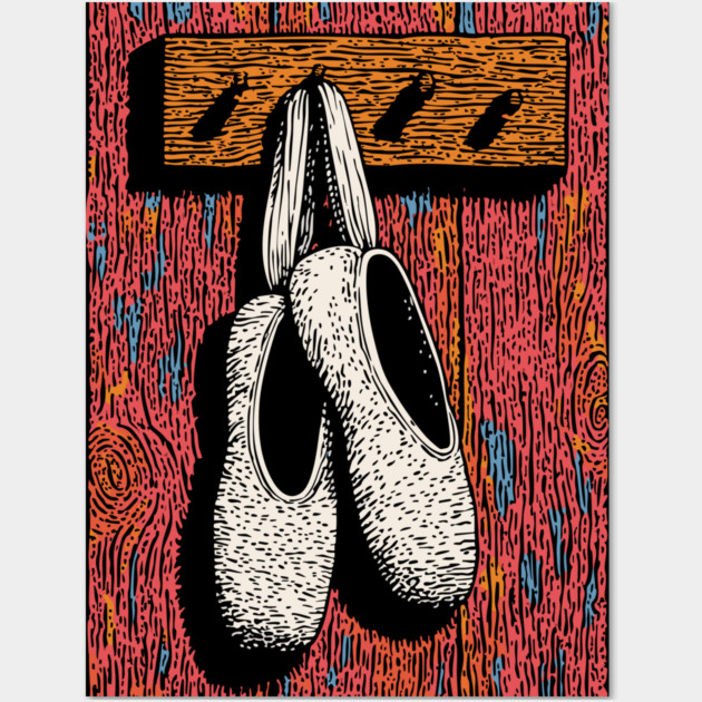 Vintage Ballet Shoes | The Dancer's Dream Wall Art by TuncGK