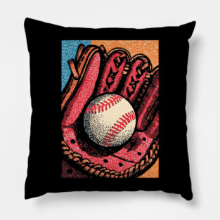 Vintage Baseball Glove | America's Pastime Art Pillow