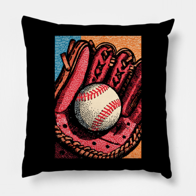 Vintage Baseball Glove | America's Pastime Art Pillow by TuncGK