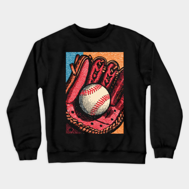 Vintage Baseball Glove | America's Pastime Art Crewneck Sweatshirt by TuncGK