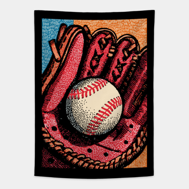 Vintage Baseball Glove | America's Pastime Art Tapestry by TuncGK