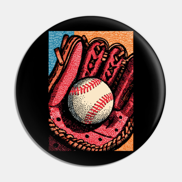 Vintage Baseball Glove | America's Pastime Art Pin by TuncGK