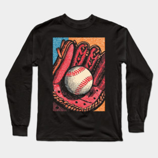 Vintage Baseball Glove | America's Pastime Art Long Sleeve T-Shirt