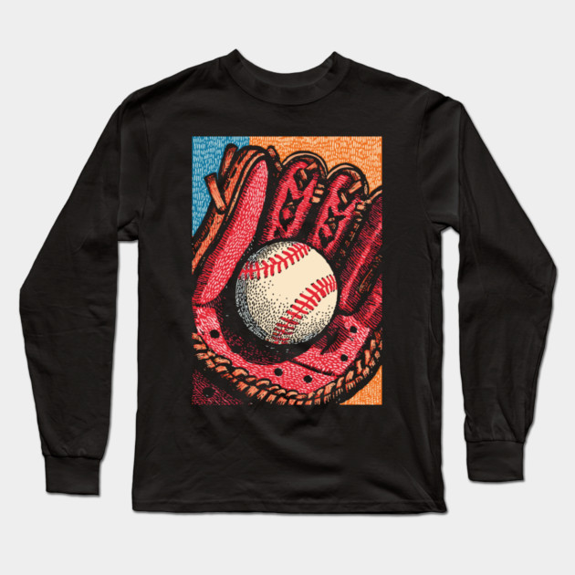 Vintage Baseball Glove | America's Pastime Art Long Sleeve T-Shirt by TuncGK