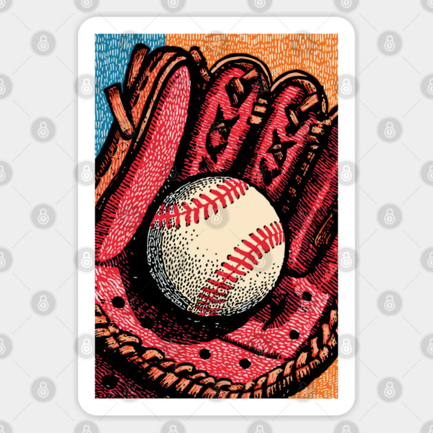 Vintage Baseball Glove | America's Pastime Art Sticker by TuncGK