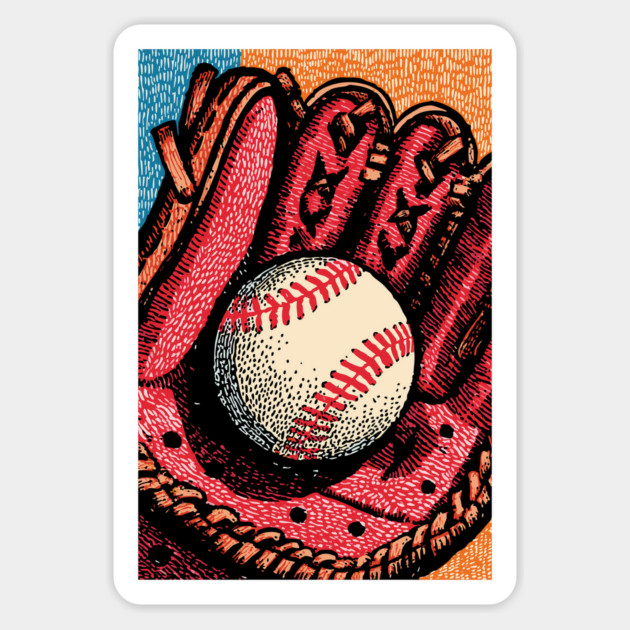 Vintage Baseball Glove | America's Pastime Art Magnet by TuncGK
