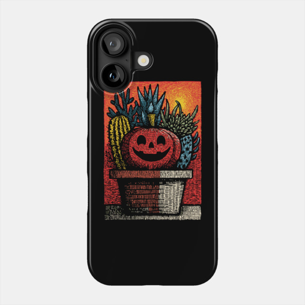 Happy Harvest Pumpkin | Wholesome Autumn Folk Art Phone Case by TuncGK
